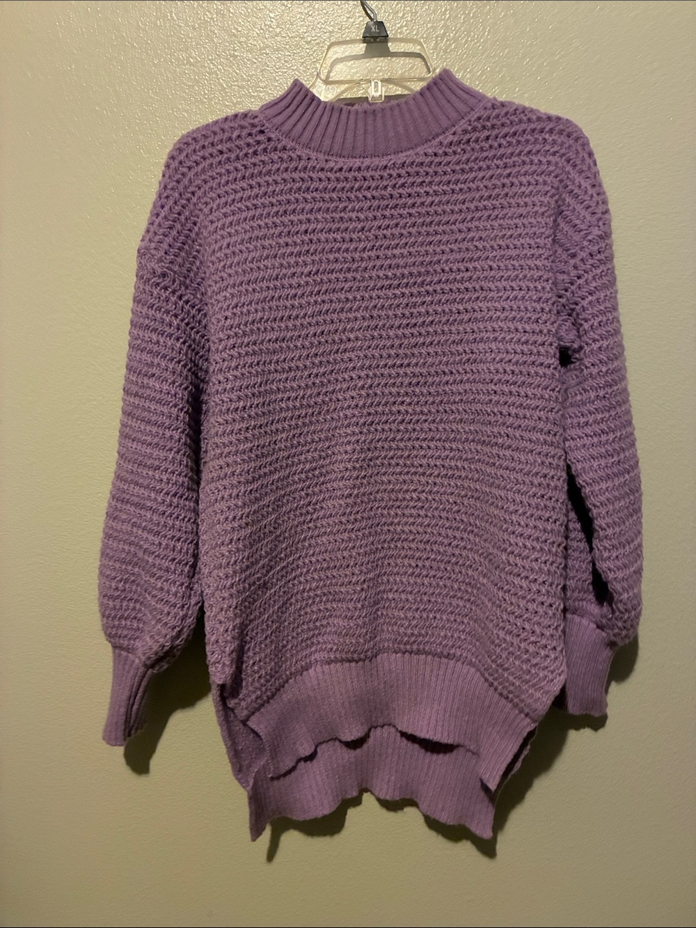 Relaxed Lavender Crewneck Sweater